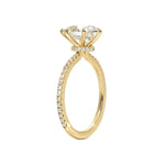 Load image into Gallery viewer, 1.60 Carat Pear Cut Hidden Halo Moissanite Ring In White Gold With Accent