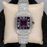Load image into Gallery viewer, Orologio con quadrante viola e moissanite | 41 mm