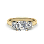 Load image into Gallery viewer, 2.50 Ct Asscher Cut Moissanite Three Stone Engagement Ring in White Gold