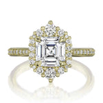 Load image into Gallery viewer, 2.50 Carat Asscher Cut Vintage Halo Moissanite Ring in Rose Gold