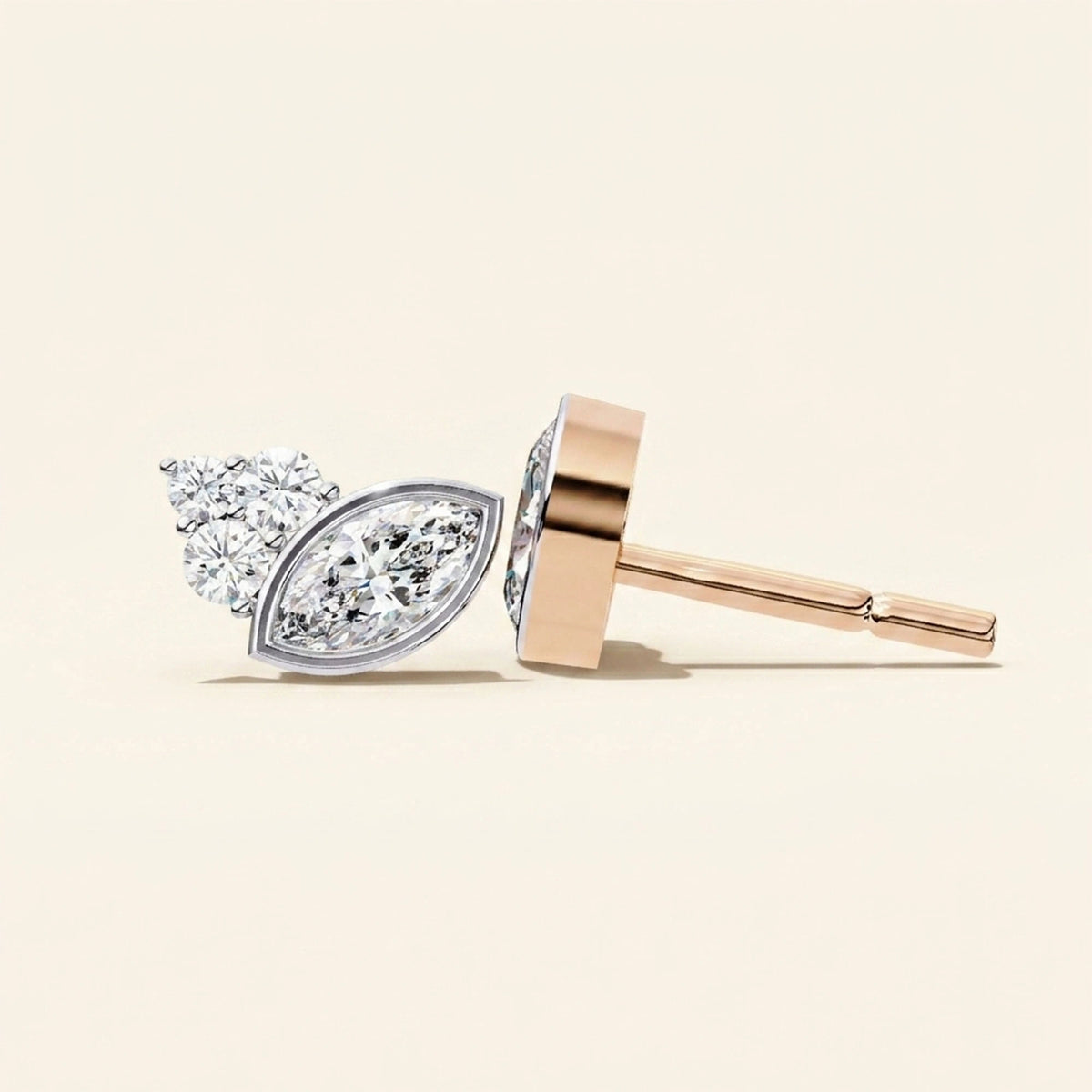 Puces d'oreilles motif marquise