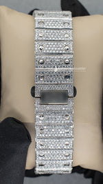 Load image into Gallery viewer, Back Side View of Red Dial Moissanite Watch 41 MM