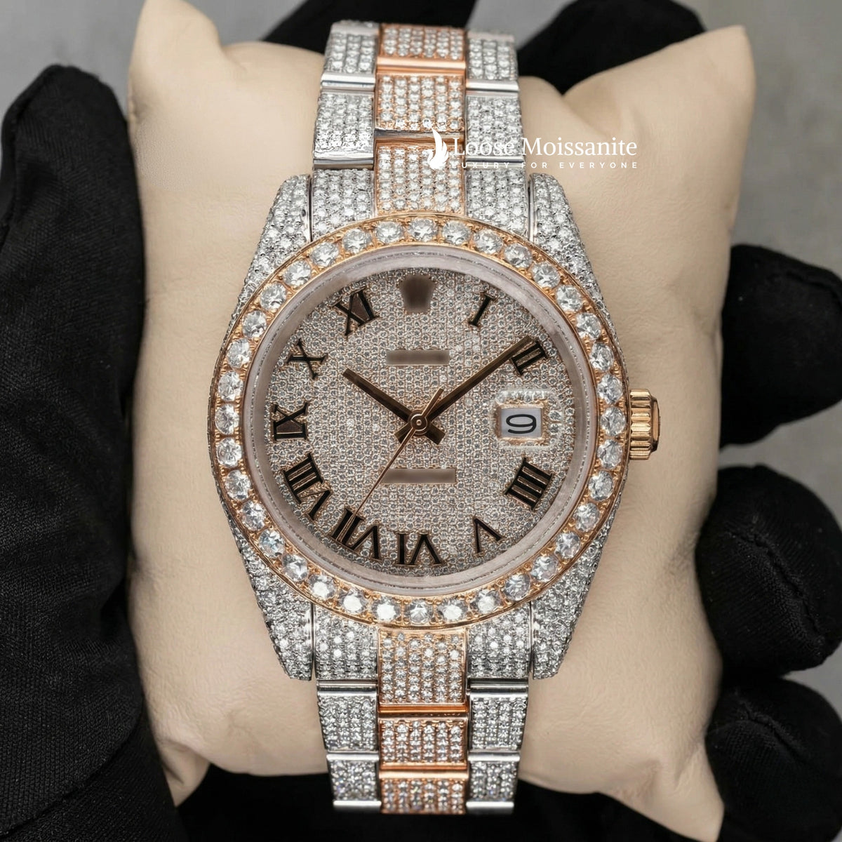 Roman_dial_moissanite_presidential_watch