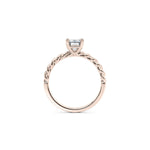 Load image into Gallery viewer, 1.50 Emerald Shaped Rope Design Solitaire Moissanite Ring in Yellow Gold