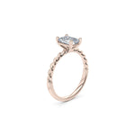 Load image into Gallery viewer, 1.50 Emerald Shaped Rope Design Solitaire Moissanite Ring in Yellow Gold