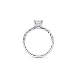 Load image into Gallery viewer, 1.50 Emerald Shaped Rope Design Solitaire Moissanite Ring in Yellow Gold
