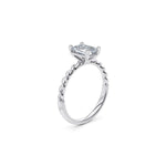 Load image into Gallery viewer, 1.50 Emerald Shaped Rope Design Solitaire Moissanite Ring in Yellow Gold