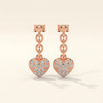 Load image into Gallery viewer, Boucles d'oreilles pendantes chaîne de cœurs