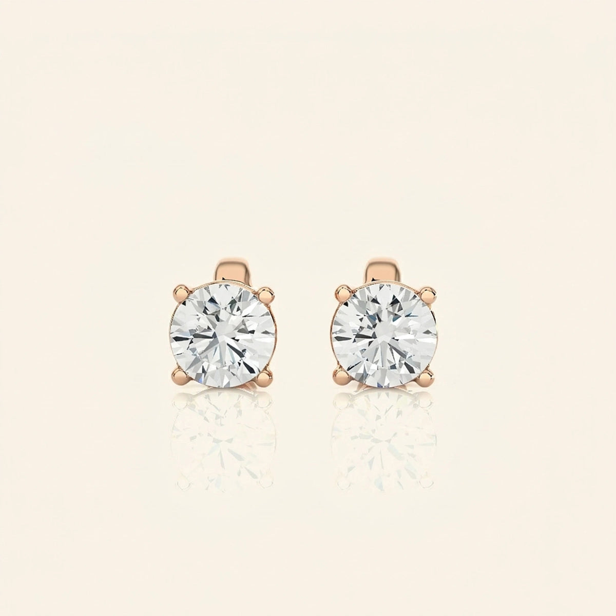 Front view of moissanite stud earrings