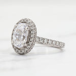Load image into Gallery viewer, 2 Carat Moissanite Oval Halo Engagement Ring In Silver