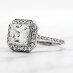 Load image into Gallery viewer, 2.50 Carat Princess Cut Halo Engagement Ring
