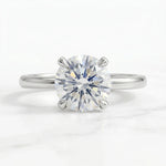 Load image into Gallery viewer, 1.50 Carat Moissanite Round Hidden Halo Engagement Ring