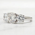 Load image into Gallery viewer, 2 Ct Moissanite Round Three Stone Engagement Ring in Silver