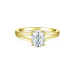 Load image into Gallery viewer, 1 Carat Oval Cut Split Shank Solitaire Moissanite Ring in White Gold