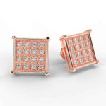 Load image into Gallery viewer, 0.50 Carat Round Cut Moissanite Square Stud Earrings for Unisex