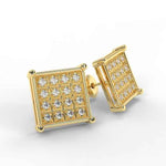 Load image into Gallery viewer, 0.50 Carat Round Cut Moissanite Square Stud Earrings for Unisex
