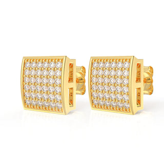 0.5ct Square Stud Earrings for Unisex