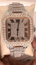 Load image into Gallery viewer, Front Side Stainless Steel Moissanite Watch