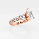 Load image into Gallery viewer, 2.50 Carat Pear Cut Three Stone Moissanite Ring in White Gold