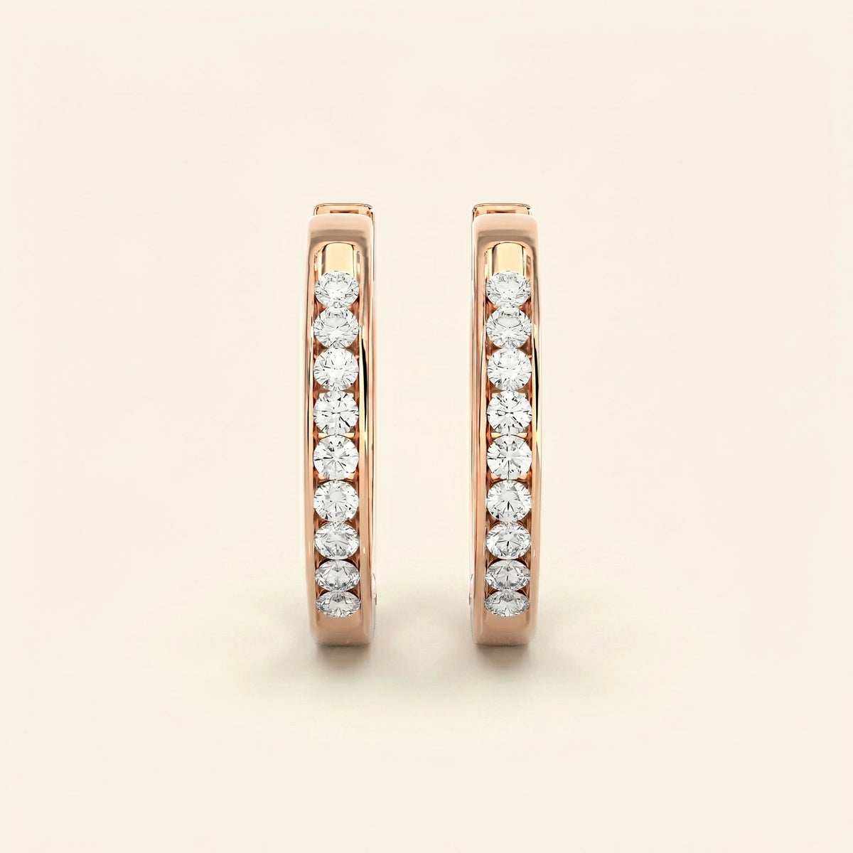 Front view of round hoop earrings