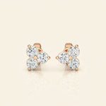 Load image into Gallery viewer, Three Stone Stud Earrings