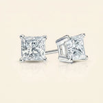 Load image into Gallery viewer, Princess Cut Stud Earrings