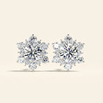 Load image into Gallery viewer, Floral Cluster Earrings Studs Round Cut Design