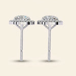 Load image into Gallery viewer, Halo Set Stud Earrings In With Gold Option