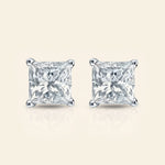 Load image into Gallery viewer, Princess Cut Stud Earrings