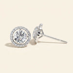 Load image into Gallery viewer, Halo Set Stud Earrings In With Gold Option