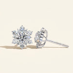 Load image into Gallery viewer, Floral Cluster Earrings Studs Round Cut Design