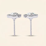 Load image into Gallery viewer, Pear Halo Stud Earrings