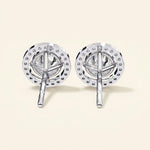 Load image into Gallery viewer, Halo Set Stud Earrings In With Gold Option