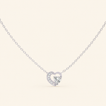 Load image into Gallery viewer, Front View Of Heart Cut Necklace In Pave Prong Setting