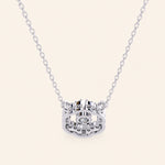 Load image into Gallery viewer, Back Side View Of Round Cut Quatrefoil Necklace