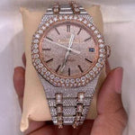 Load image into Gallery viewer, Side View Of iced-out-ap-moissanite-watch