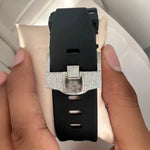 Load image into Gallery viewer, Back View Of Bust-Down-Rubber-Band-Moissanite-Watch