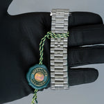 Load image into Gallery viewer, Back View Of Day-Date Blue Dial Stainless Steel Plain Watch