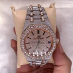 Load image into Gallery viewer, Close Up View Of iced-out-ap-moissanite-watch