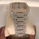 Load image into Gallery viewer, Close Up View Of Stainless Steel Moissanite Watch