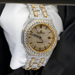 Load image into Gallery viewer, Side View Of Two Tone AP Women Moissanite Watch | 36 MM