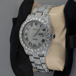Load image into Gallery viewer, Side View Of Roman Dial Moissanite Presidential Watch For Men | 41 MM