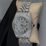 Load image into Gallery viewer, Side View Of Datejust Full Iced Out Moissanite Watch