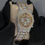 Load image into Gallery viewer, Side View Of AP Moissanite Hip Hop Watch | 41 MM | Yellow Gold Tone