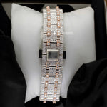 Load image into Gallery viewer, Back View Of Two Tone AP Women Moissanite Watch | 36 MM | Rose Gold Tone