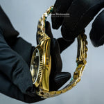 Load image into Gallery viewer, Side View Of Oyster Perpetual Day-Date Black Dial Plain Watch In Yellow Gold