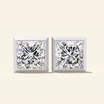 Load image into Gallery viewer, Boucles d'oreilles carrées clous avec sertissage plat