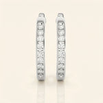 Load image into Gallery viewer, Channel Set Hoop Earrings