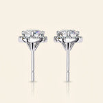 Load image into Gallery viewer, Round Halo Stud Earrings Classic Bezel Look
