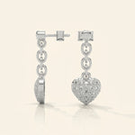 Load image into Gallery viewer, Boucles d'oreilles pendantes chaîne de cœurs